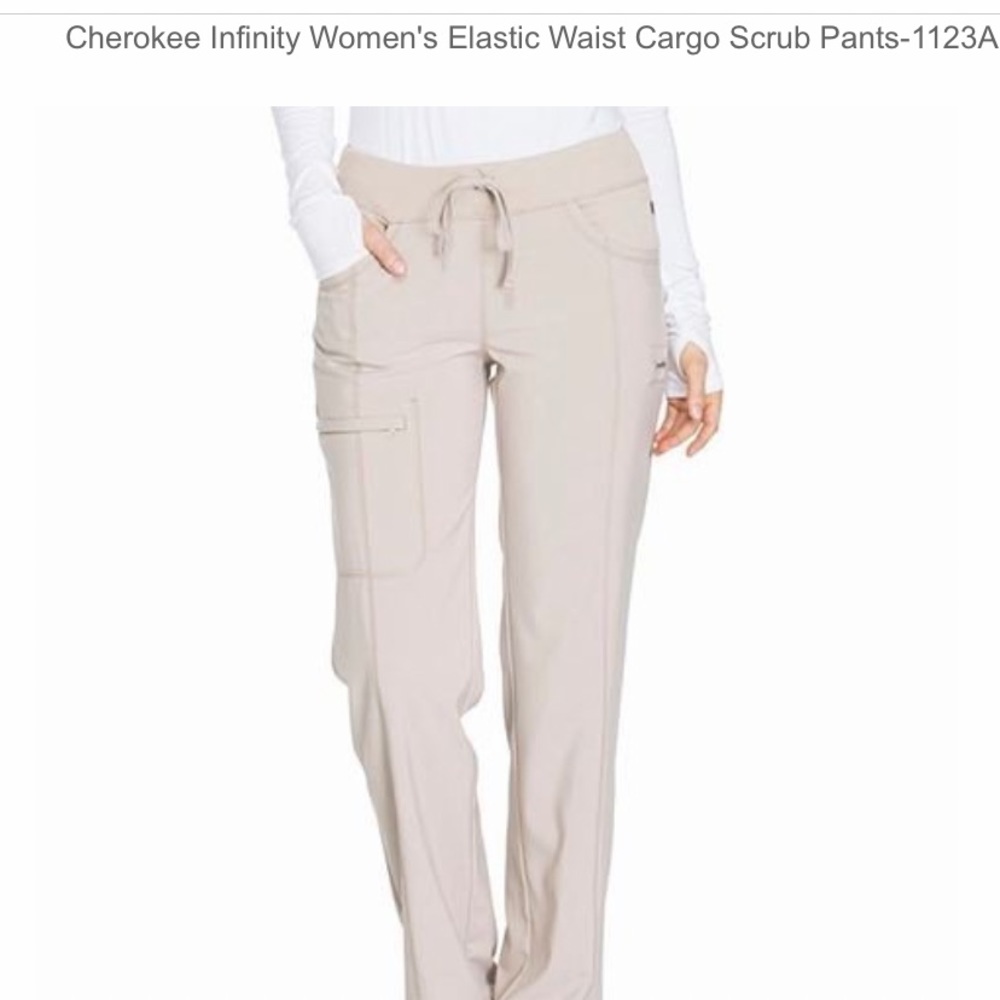 Cherokee Infinity Elastic Waist Cargo Pants —Khaki